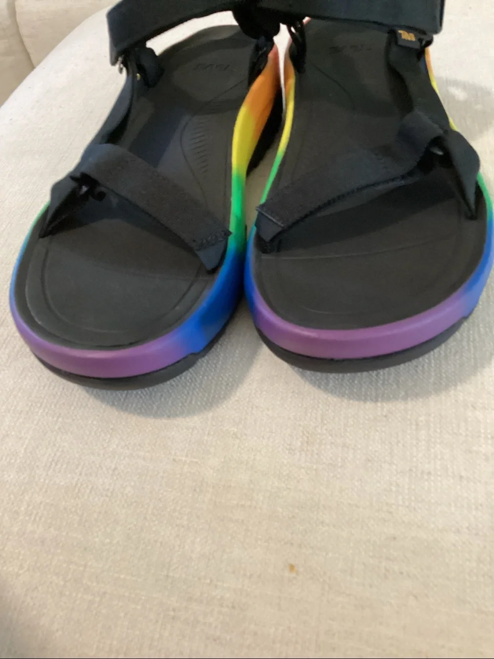 Teva Unisex Hurricane XLT2 Ampsole Brite Black/Rainbow Sandals, M12/W14, NWOT